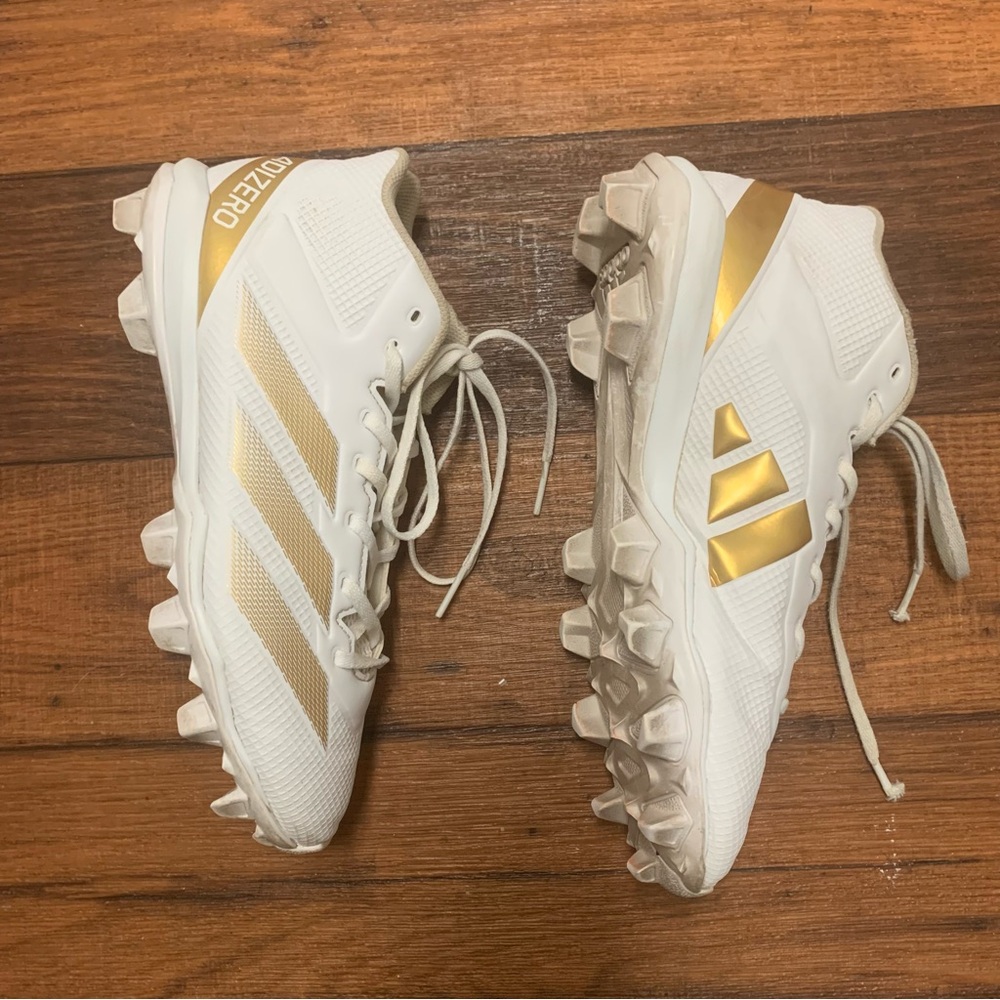 Adidas Men's Adizero Impact.2 American Football Cleats White/Gold Metallic 9.5 - Picture 3 of 9